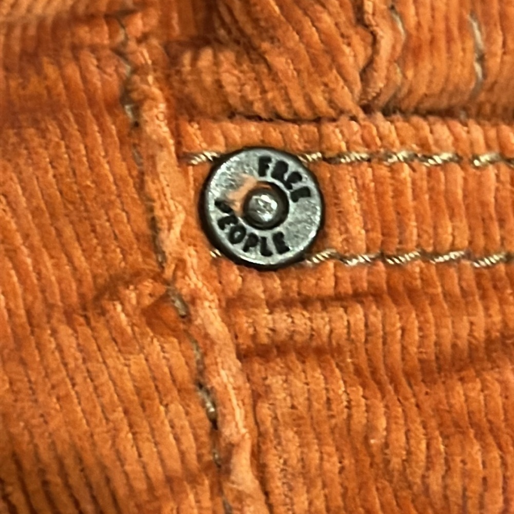 Free People Burnt Orange Corduroy Low Skinny's - Picture 7 of 8
